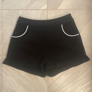 Black sweatshirt material shorts